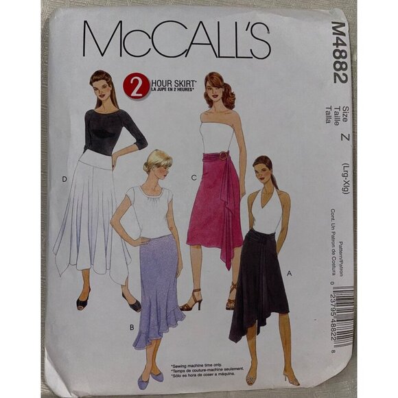McCall's M4882 Women's 2-Hour Skirt Pattern Uncut Size L/XL - Picture 1 of 2